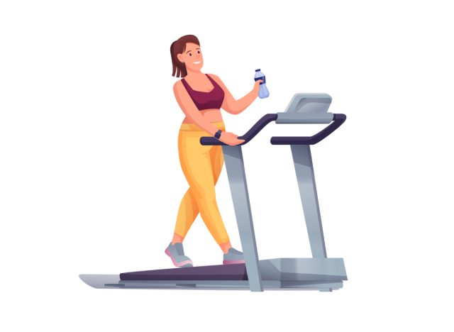 treadmill walking or illustration to cool off