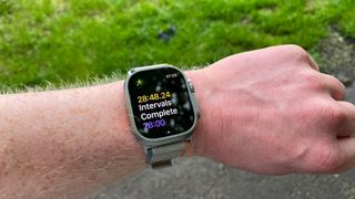 The Apple Watch Ultra 2 after recording the physical run test: 100