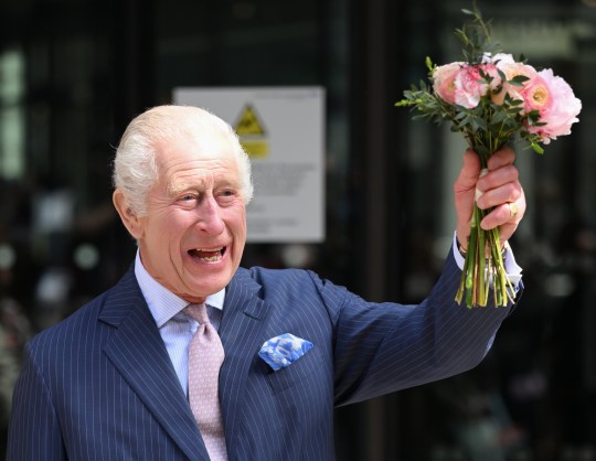 LONDON, ENGLAND - APRIL 30: King Charles III leaves after visiting University College Hospital Macmillan Cancer Center on April 30, 2024 in London, England.  This visit raises awareness of the importance of early diagnosis and will highlight some of the ground-breaking research, supported by Cancer Research UK, being carried out at the hospital.  The visit also marks Her Majesty's first day as Cancer Research UK's new patron.  (Photo by Karwai Tang/WireImage)