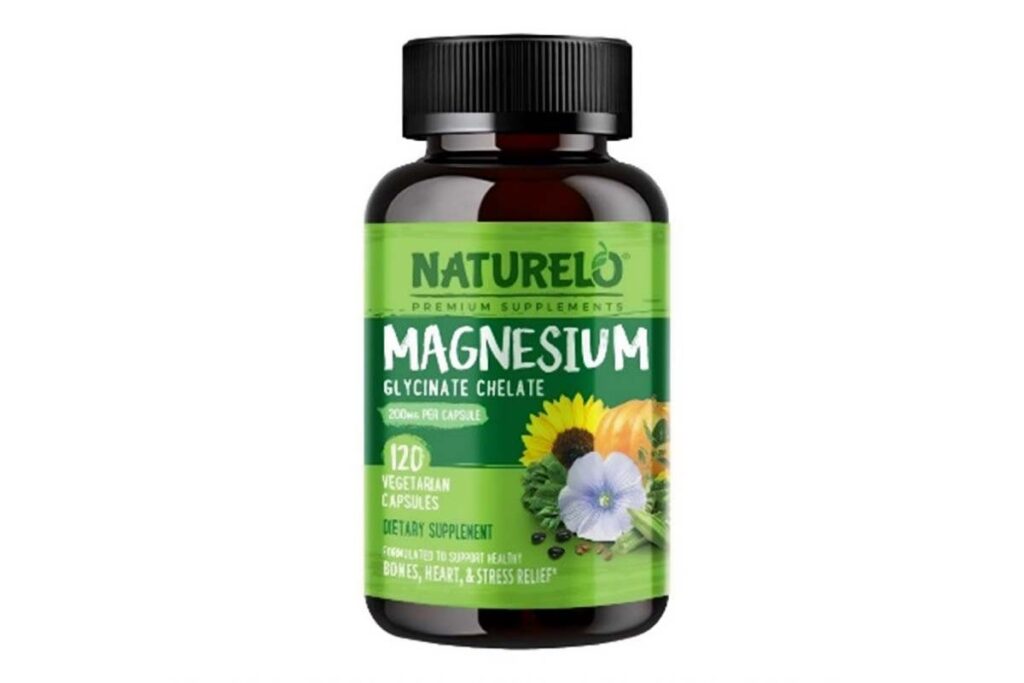 Naturelo magnesium supplement product packaging, representing Naturelo Premium Supplements clearance.