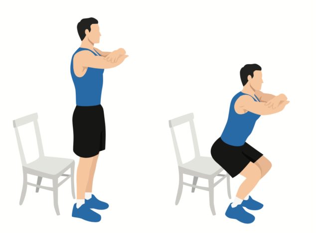 chair squat illustration